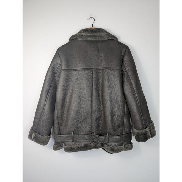 Zara Faux Leather Biker Moto Double-Faced Jacket - Picture 9 of 12